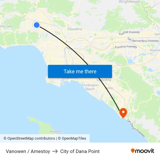 Vanowen / Amestoy to City of Dana Point map