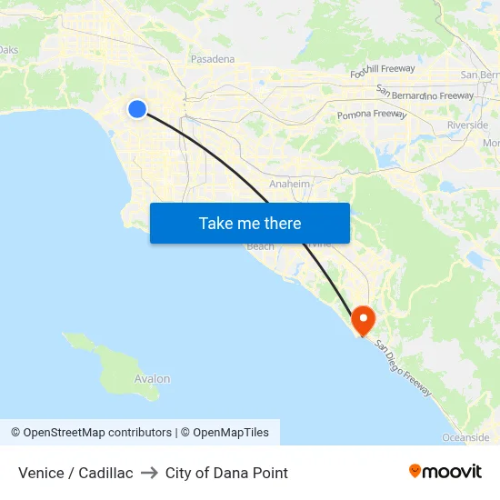 Venice / Cadillac to City of Dana Point map