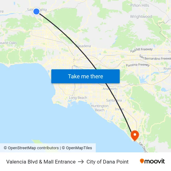 Valencia Blvd & Mall Entrance to City of Dana Point map