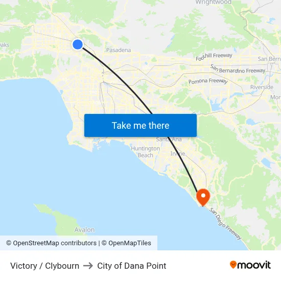 Victory / Clybourn to City of Dana Point map