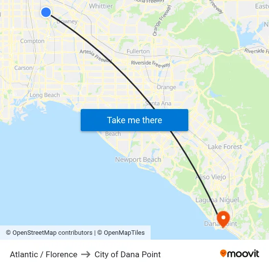 Atlantic / Florence to City of Dana Point map