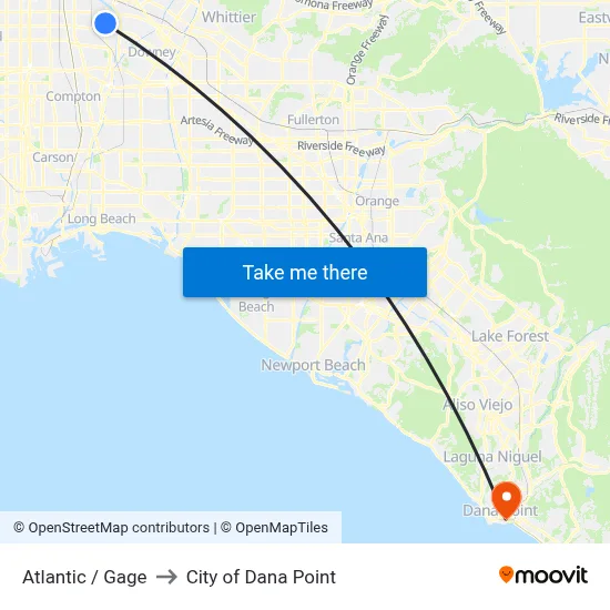 Atlantic / Gage to City of Dana Point map