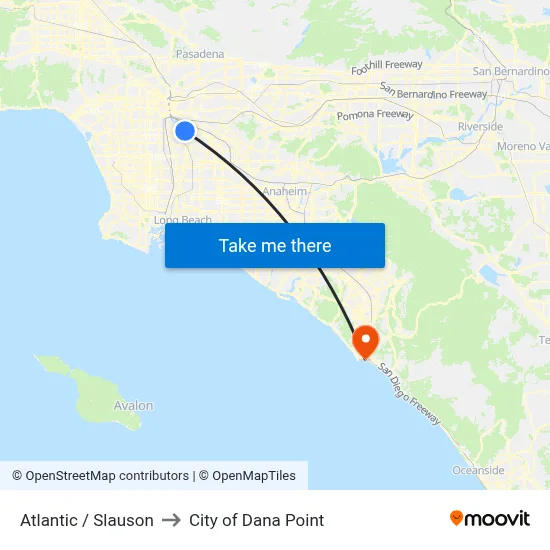Atlantic / Slauson to City of Dana Point map