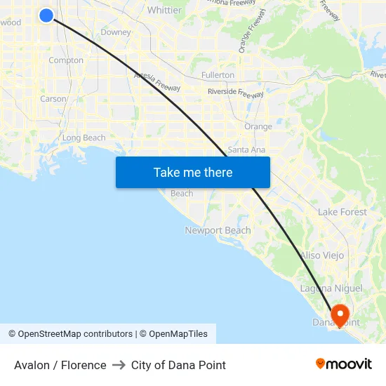 Avalon / Florence to City of Dana Point map