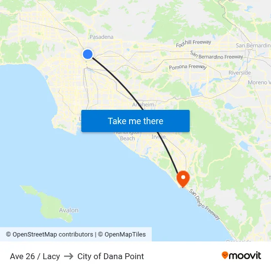 Ave 26 / Lacy to City of Dana Point map