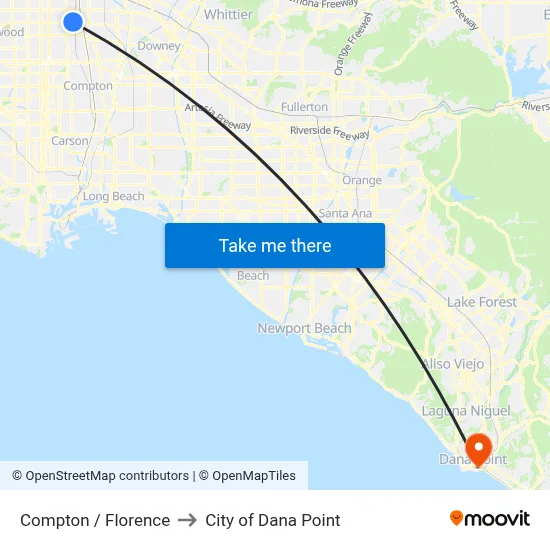 Compton / Florence to City of Dana Point map