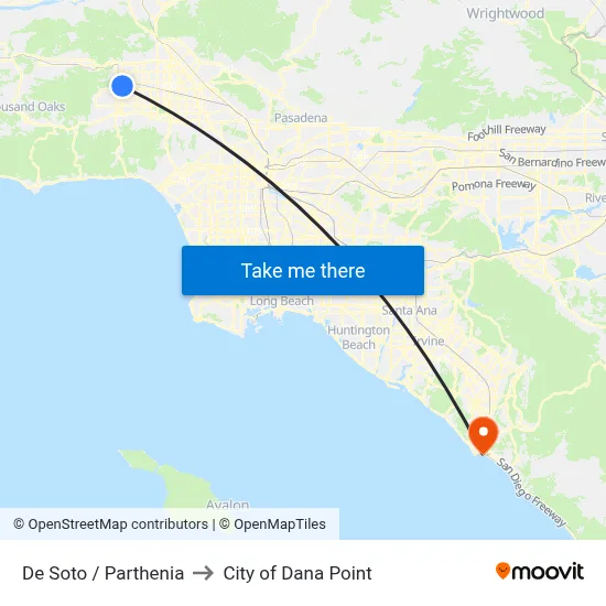 De Soto / Parthenia to City of Dana Point map