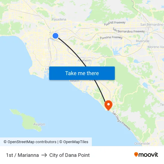 1st / Marianna to City of Dana Point map