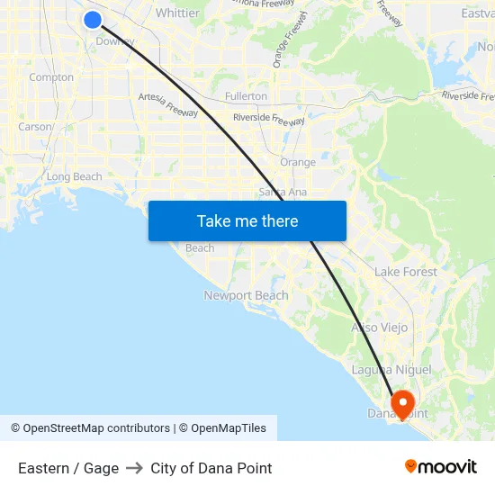 Eastern / Gage to City of Dana Point map