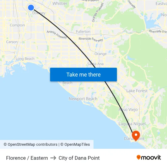 Florence / Eastern to City of Dana Point map
