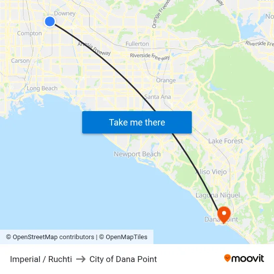 Imperial / Ruchti to City of Dana Point map