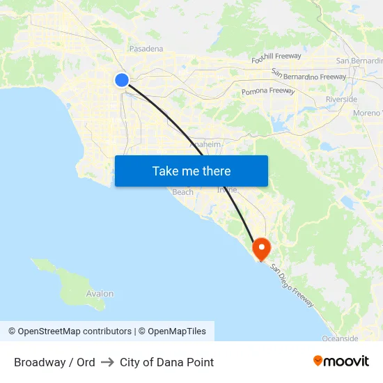 Broadway / Ord to City of Dana Point map