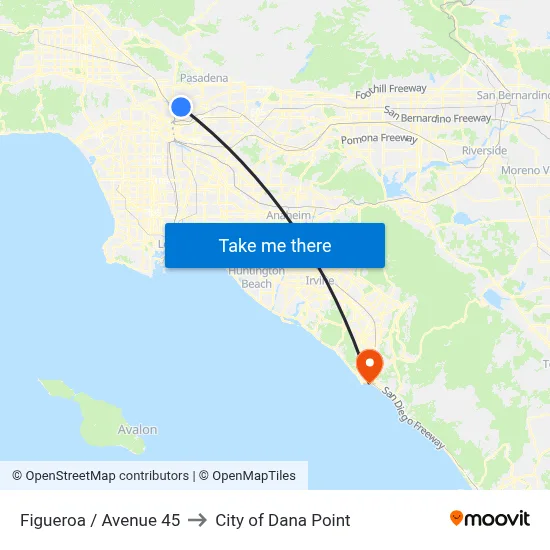 Figueroa / Avenue 45 to City of Dana Point map