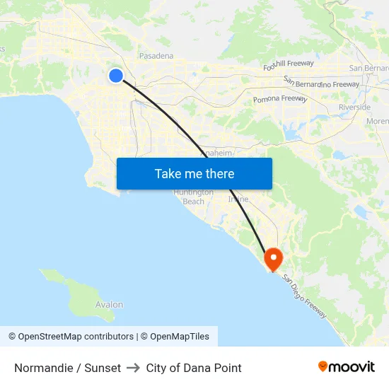 Normandie / Sunset to City of Dana Point map