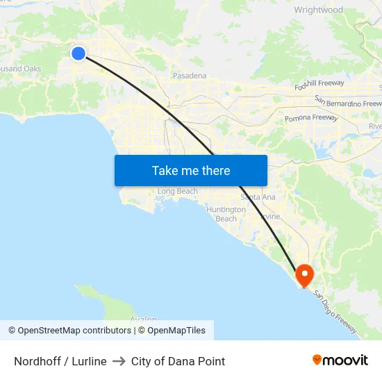 Nordhoff / Lurline to City of Dana Point map