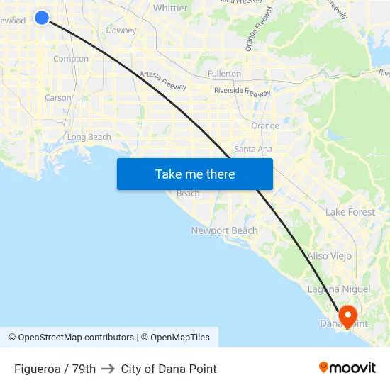 Figueroa / 79th to City of Dana Point map