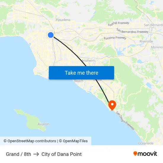 Grand / 8th to City of Dana Point map