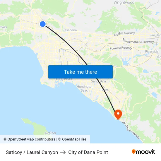 Saticoy / Laurel Canyon to City of Dana Point map