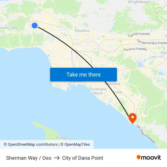 Sherman Way / Oso to City of Dana Point map
