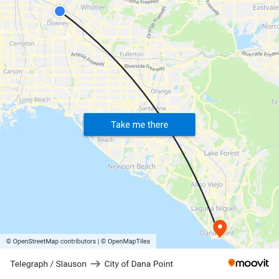 Telegraph / Slauson to City of Dana Point map