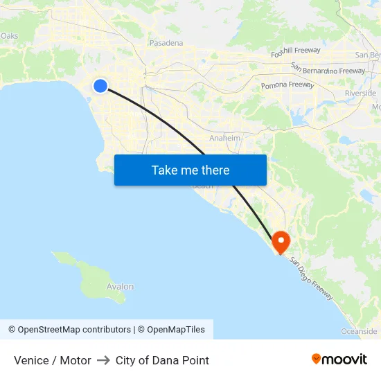 Venice / Motor to City of Dana Point map