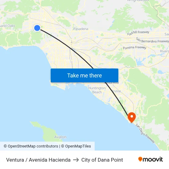 Ventura / Avenida Hacienda to City of Dana Point map