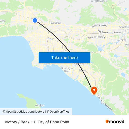Victory / Beck to City of Dana Point map