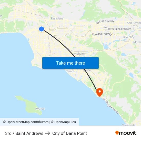 3rd / Saint Andrews to City of Dana Point map
