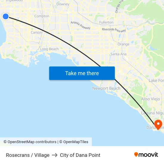Rosecrans / Village to City of Dana Point map