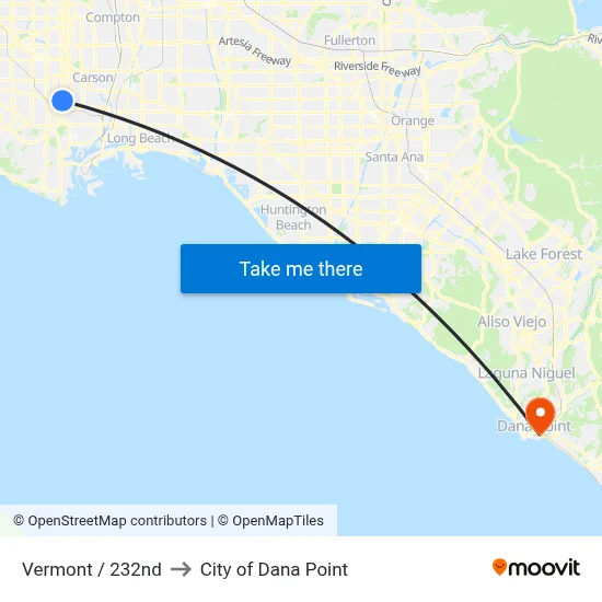 Vermont / 232nd to City of Dana Point map