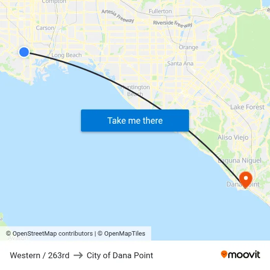 Western / 263rd to City of Dana Point map