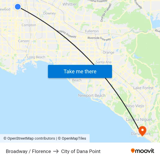 Broadway / Florence to City of Dana Point map