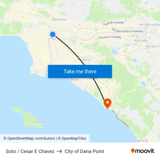 Soto / Cesar E Chavez to City of Dana Point map