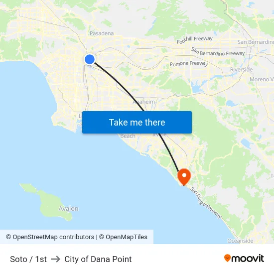 Soto / 1st to City of Dana Point map