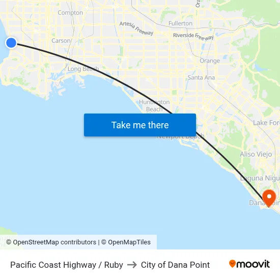 Pacific Coast Highway / Ruby to City of Dana Point map