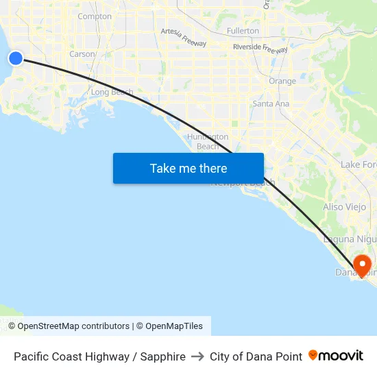 Pacific Coast Highway / Sapphire to City of Dana Point map