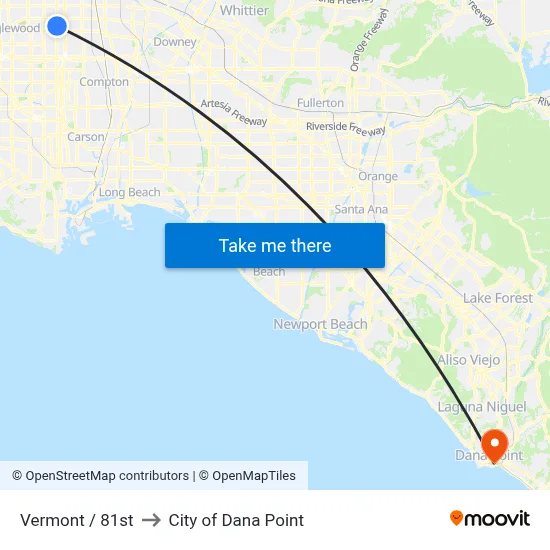 Vermont / 81st to City of Dana Point map