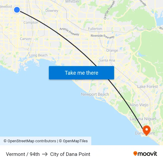 Vermont / 94th to City of Dana Point map