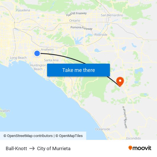 Ball-Knott to City of Murrieta map