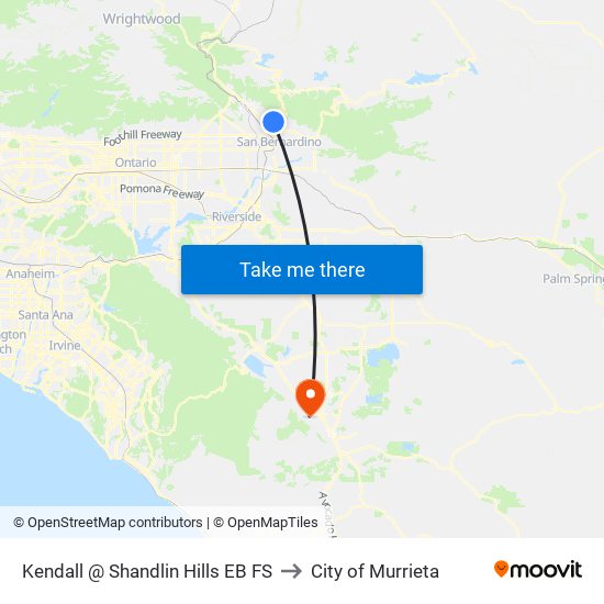 Kendall @ Shandlin Hills EB FS to City of Murrieta map