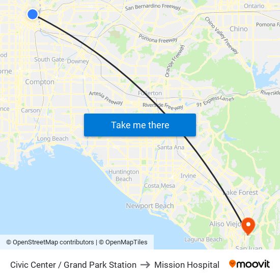 Civic Center / Grand Park Station to Mission Hospital map