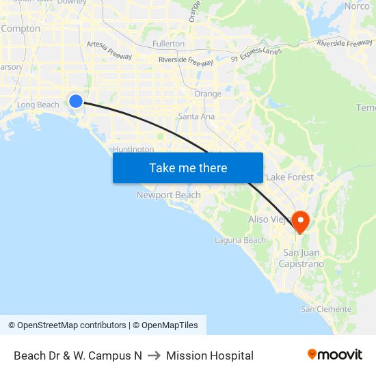 Beach Dr & W. Campus N to Mission Hospital map