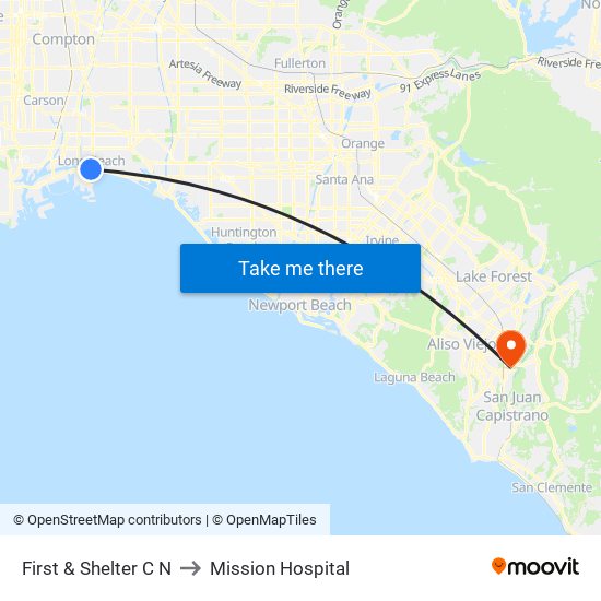 First & Shelter C N to Mission Hospital map