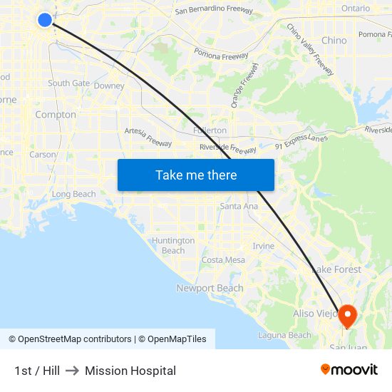 1st / Hill to Mission Hospital map