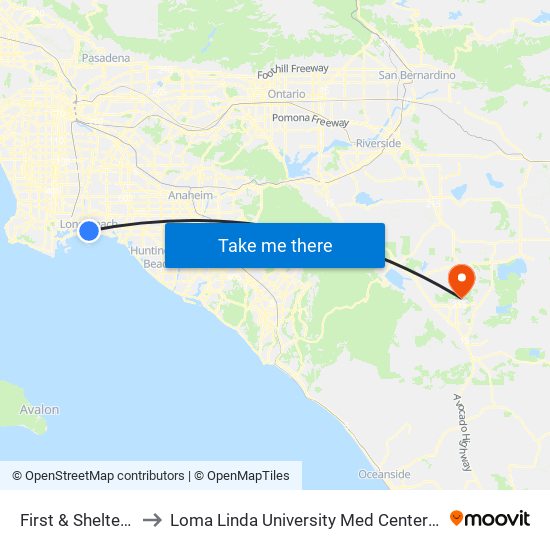 First & Shelter C N to Loma Linda University Med Center Murrieta map