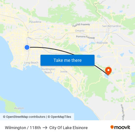 Wilmington / 118th to City Of Lake Elsinore map