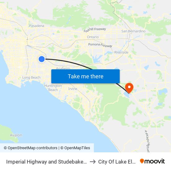 Imperial Highway and Studebaker Road- N/ to City Of Lake Elsinore map