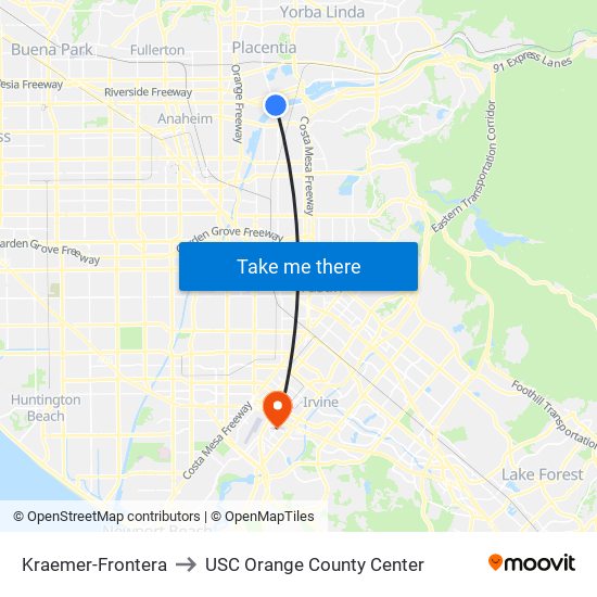 Kraemer-Frontera to USC Orange County Center map