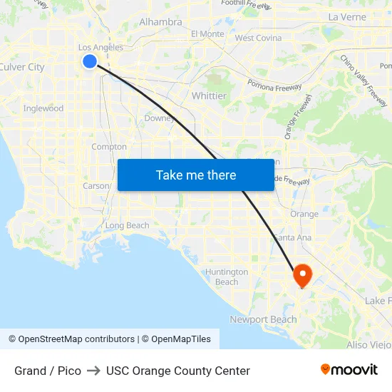 Grand / Pico to USC Orange County Center map