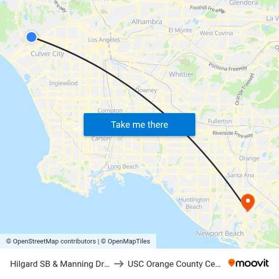 Hilgard SB & Manning Dr FS to USC Orange County Center map